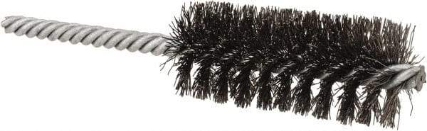 Osborn - 1" Diam Helical Steel Tube Brush - Double Spiral, 0.0104" Filament Diam, 2-1/2" Brush Length, 5" OAL, 0.238" Diam Shank - Eagle Tool & Supply