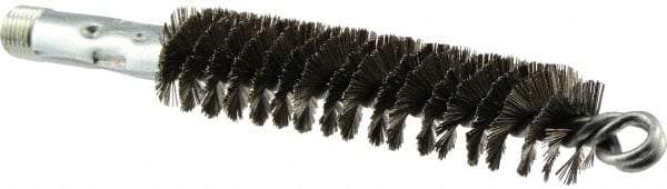 Osborn - 1" Diam Helical Steel Tube Brush - Double Spiral, 0.01" Filament Diam, 4-1/2" Brush Length - Eagle Tool & Supply