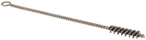 Osborn - 3/8" Diam Helical Stainless Steel Tube Brush - Single Spiral, 0.006" Filament Diam, 1-1/2" Brush Length, 8" OAL, 0.168" Diam Shank - Eagle Tool & Supply