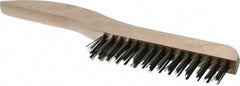 Osborn - 2 Rows x 15 Columns Steel Scratch Brush - 5-1/4" Brush Length, 10" OAL, 1-1/8" Trim Length, Wood Shoe Handle - Eagle Tool & Supply