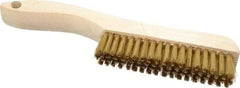 Osborn - 4 Rows x 18 Columns Brass Plater's Brush - 4-3/4" Brush Length, 10" OAL, 1" Trim Length, Wood Shoe Handle - Eagle Tool & Supply