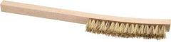 Osborn - 2 Rows x 16 Columns Palmyra/Tampico Plater's Brush - 6" Brush Length, 12" OAL, 1" Trim Length, Wood Curved Handle - Eagle Tool & Supply