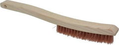 Osborn - 4 Rows x 18 Columns Polypropylene Plater's Brush - 6" Brush Length, 13-1/4" OAL, 7/8" Trim Length, Wood Curved Handle - Eagle Tool & Supply