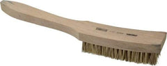 Osborn - 6 Rows x 17 Columns Palmyra/Tampico Plater's Brush - 4-13/16" Brush Length, 11-5/8" OAL, 1" Trim Length, Wood Curved Handle - Eagle Tool & Supply