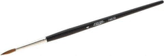 Osborn - #4 Sable Artist's Paint Brush - 1/8" Wide, 5/8" Bristle Length, 5-3/4" Wood Handle - Eagle Tool & Supply