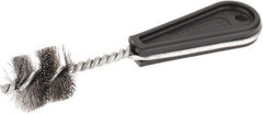 Osborn - 1-1/4" Long x 1-9/64" Diam Steel Tube End Fitting Brush - 6-3/8" OAL, 0.0104" Wire Diam - Eagle Tool & Supply