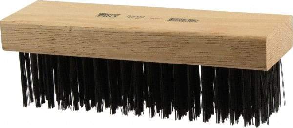 Osborn - 6 Rows x 19 Columns Steel Scratch Brush - 7-1/4" Brush Length, 1-5/8" Trim Length, Wood Straight Handle - Eagle Tool & Supply