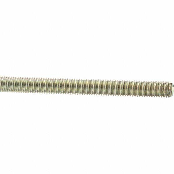 Value Collection - 5/8-11 UNC (Coarse), 3' Long, Low Carbon Steel Threaded Rod - Yellow Zinc-Plated Finish, Right Hand Thread - Eagle Tool & Supply