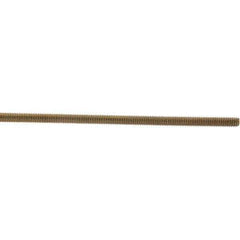 Value Collection - 5/16-18 UNC (Coarse), 3' Long, Low Carbon Steel Threaded Rod - Yellow Zinc-Plated Finish, Right Hand Thread - Eagle Tool & Supply