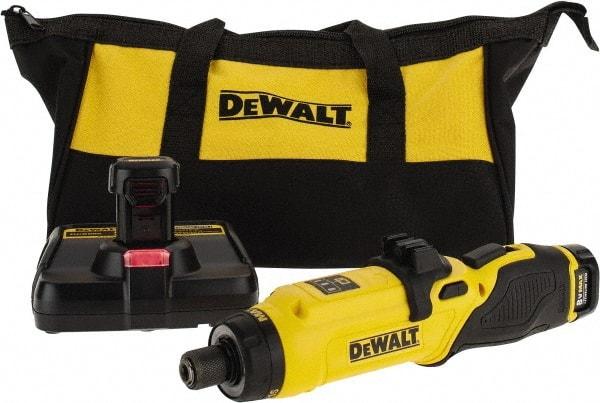 DeWALT - 8 Volts, Lithium-Ion Battery, Swivel Handle Cordless Screwdriver - 430 RPM, 23 Inch/Lbs. Torque - Eagle Tool & Supply