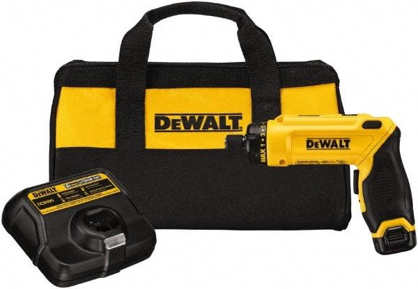 DeWALT - 8 Volts, Lithium-Ion Battery, Swivel Handle Cordless Screwdriver - 430 RPM, 23 Inch/Lbs. Torque - Eagle Tool & Supply