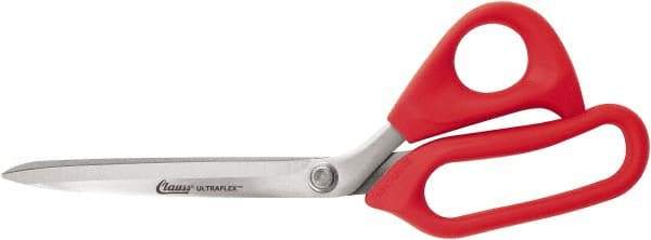 Clauss - 7" LOC, 10" OAL Stainless Steel Straight Shears - Rubber Straight Handle, For Paper, Fabric - Eagle Tool & Supply