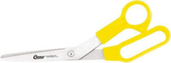 Clauss - 5" LOC, 8-1/2" OAL Stainless Steel Bent Shears - Plastic Offset Handle, For Paper, Fabric - Eagle Tool & Supply