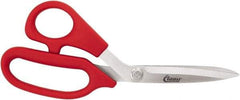 Clauss - 5" LOC, 8-1/4" OAL Stainless Steel Bent Shears - Left Hand, Offset Handle, For Paper, Fabric - Eagle Tool & Supply