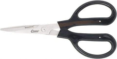 Clauss - 4" LOC, 9-1/4" OAL Stainless Steel Blunt Point Trimmers - Serrated, Plastic Handle, For Paper, Fabric - Eagle Tool & Supply