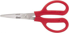 Clauss - 4" LOC, 7" OAL Stainless Steel Dubbed Trimmers - Serrated, Plastic Handle, For Paper, Fabric - Eagle Tool & Supply