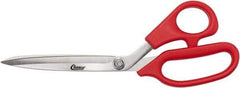 Clauss - 6" LOC, 9-1/4" OAL Stainless Steel Bent Shears - Plastic Offset Handle, For Paper, Fabric - Eagle Tool & Supply