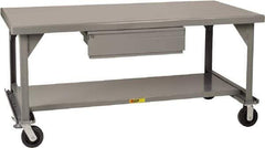 Little Giant - Mobile Workbench - 7 Gauge Steel, Fixed Leg, Gray, 36" Long x 30" Deep x 34" High - Eagle Tool & Supply