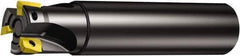 Sandvik Coromant - 1/2" Cut Diam, 5.8mm Max Depth of Cut, 3/8" Shank Diam, 120mm OAL, Indexable Square Shoulder End Mill - 390R-070204E-ML Inserts, Cylindrical Shank, 90° Lead Angle, Through Coolant, Series CoroMill 390 - Eagle Tool & Supply