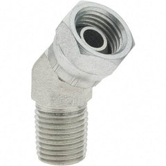 Value Collection - Steel Industrial Pipe 45° Elbow Swivel Adapter - FNPSM x MNPTF - Eagle Tool & Supply