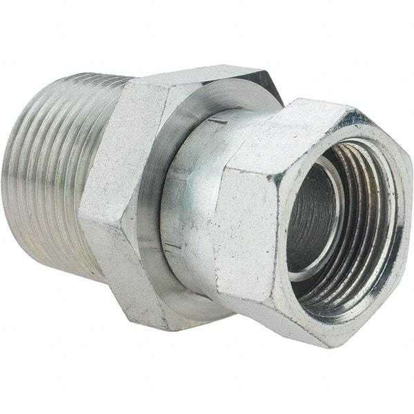 Value Collection - Steel Industrial Pipe Straight Swivel Adapter - FNPSM x MNPTF - Eagle Tool & Supply