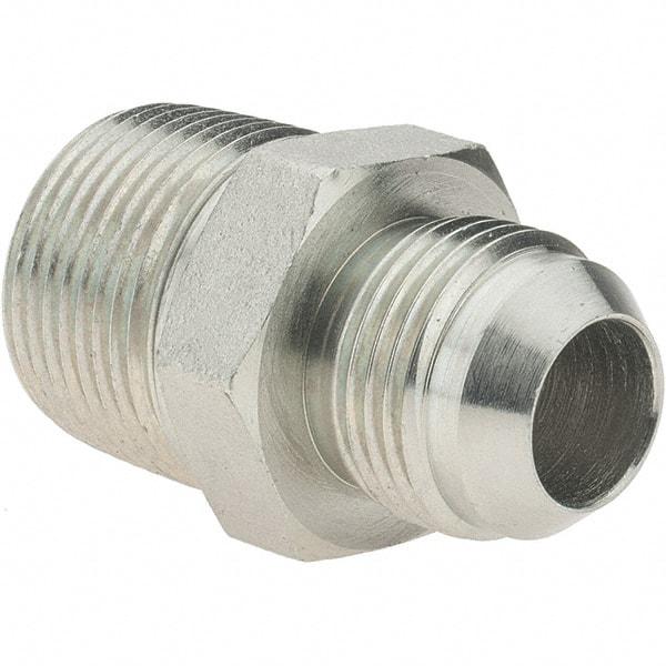Value Collection - 3/4" Tube OD, 37° Steel Flared Tube Male Connector - 1-11-1/2 NPTF, Flare x MNPTF Ends - Eagle Tool & Supply