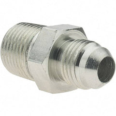 Value Collection - 3/8" Tube OD, 37° Steel Flared Tube Male Connector - 9/16-18 x 3/8-18 NPTF, Flare x NPTF Ends - Eagle Tool & Supply