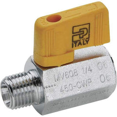 Parker - 1/2" Pipe, Brass Miniature Ball Valve - Male x Female Ends, Wedge Handle - Eagle Tool & Supply