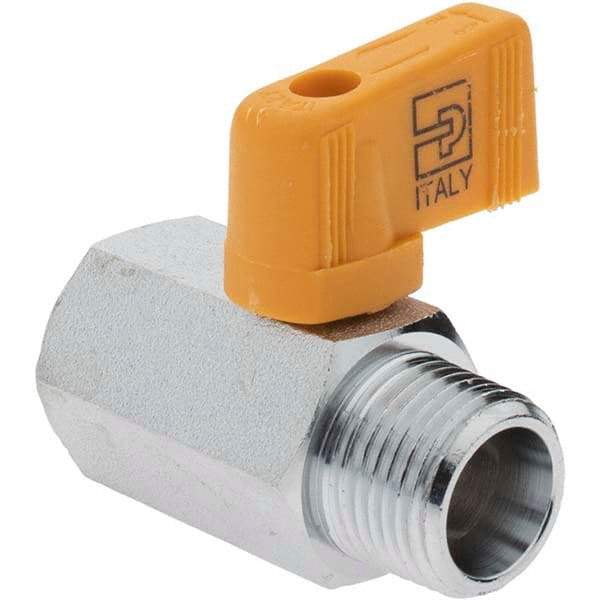 Parker - 3/8" Pipe, Brass Miniature Ball Valve - Male x Female Ends, Wedge Handle - Eagle Tool & Supply