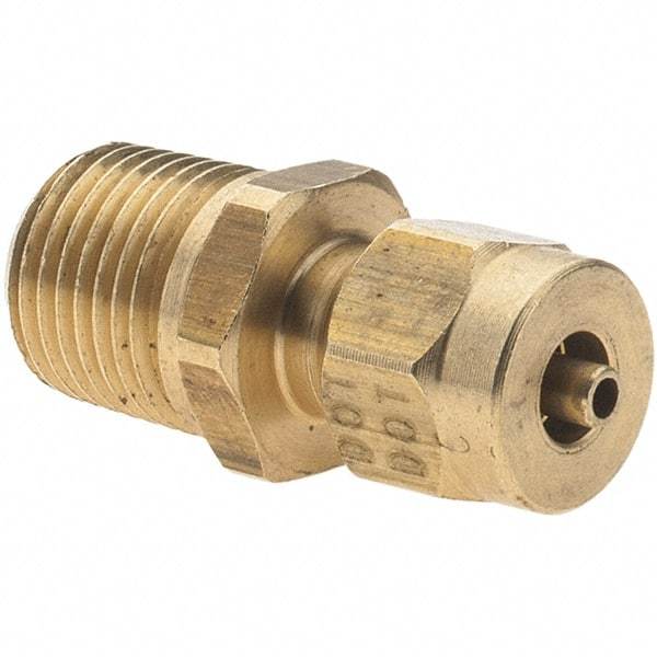 Value Collection - 5/32" Outside Diam, 1/8-27 Thread, Metal Push-to-Connect Tube Male Connector - Push to Connect Connection - Eagle Tool & Supply
