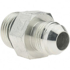 Value Collection - 1/2" Tube OD, 37° Steel Flared Tube Male Connector - 3/4-16 x 7/8-14 ORB, Flare x ORB Ends - Eagle Tool & Supply