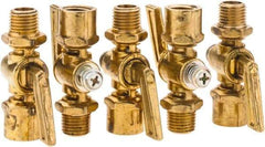 Parker - 1/4" Pipe, Female Pipe to Male Pipe Drain Cock & Shutoff Valve - 1/4-18 Thread, 30 Max psi - Eagle Tool & Supply