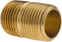 Parker - 3/8 Male Thread, Brass Industrial Pipe Close Nipple - MNPTF, 1,000 psi - Eagle Tool & Supply