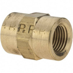 Parker - 1/8 Female Thread, Brass Industrial Pipe Coupling - FNPTF, 1,000 psi - Eagle Tool & Supply