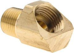 Parker - 1/4" Tube OD, 45° Brass Flared Tube Male 45° Elbow - 1/8 NPT, Flare x MNPT Ends - Eagle Tool & Supply