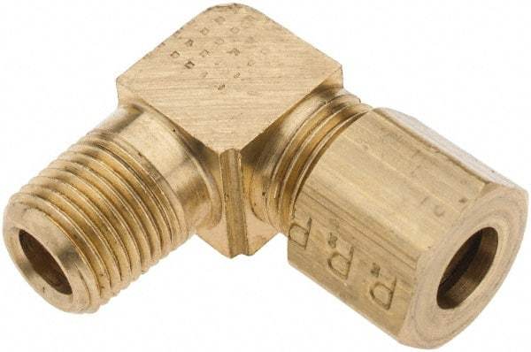 Parker - 1/4" OD, Brass Male Elbow - 300 Max Working psi, - Eagle Tool & Supply