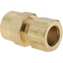 Parker - 5/8" OD, Brass Female Connector - 150 Max Working psi, Comp x FNPT Ends - Eagle Tool & Supply