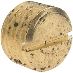 Parker - 1/4 Male Thread, Brass Industrial Pipe Slotted Plug - MNPTF, 1,000 psi - Eagle Tool & Supply
