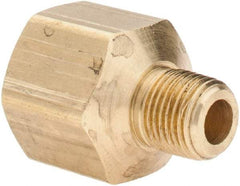 Parker - 1/8 Male Thread x 1/4 Female Thread, Brass Industrial Pipe Adapter - MNPTF x FNPTF, 1,000 psi - Eagle Tool & Supply