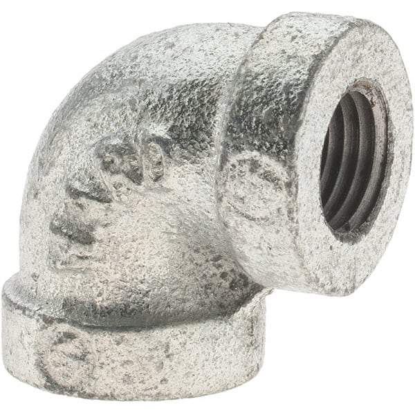 Value Collection - Class 150, 1/4" Galvanized Pipe 90° Elbow - Threaded, Malleable Iron - Eagle Tool & Supply