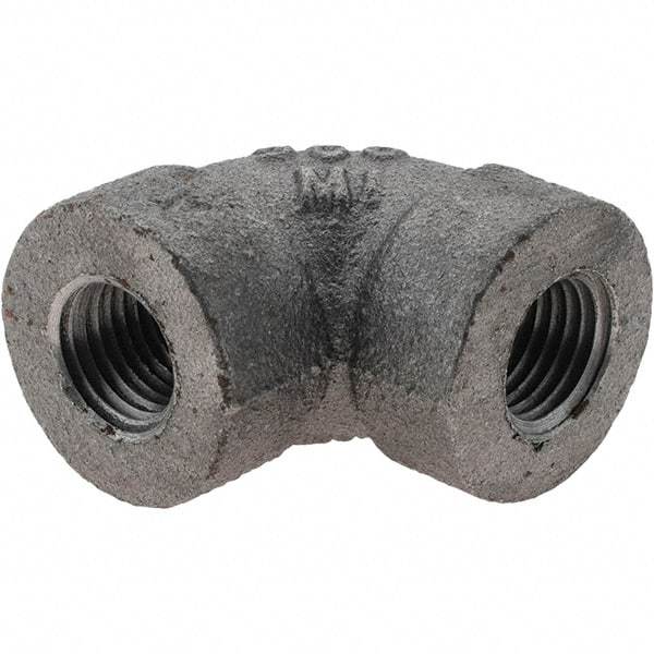 Value Collection - Size 1/4", Class 300, Malleable Iron Black Pipe 90° Elbow - 300 psi, Threaded End Connection - Eagle Tool & Supply