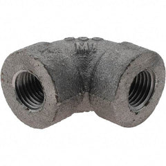 Value Collection - Size 1/4", Class 300, Malleable Iron Black Pipe 90° Elbow - 300 psi, Threaded End Connection - Eagle Tool & Supply