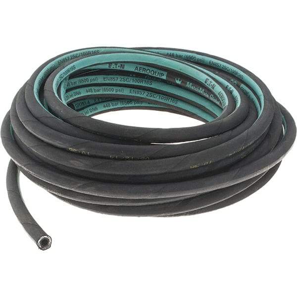 Value Collection - 1/4" ID x 0.53" OD, 6,500 psi Work Pressure Hydraulic Hose - 2" Radius, Synthetic Rubber, -40°F to 127°F - Eagle Tool & Supply