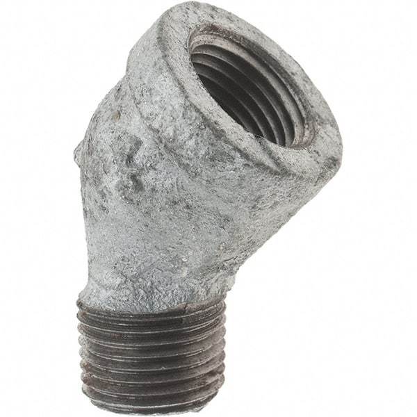 Value Collection - Class 150, 1/2" Galvanized Pipe 45° Street Elbow - Threaded, Malleable Iron - Eagle Tool & Supply