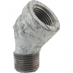 Value Collection - Class 150, 1/2" Galvanized Pipe 45° Street Elbow - Threaded, Malleable Iron - Eagle Tool & Supply