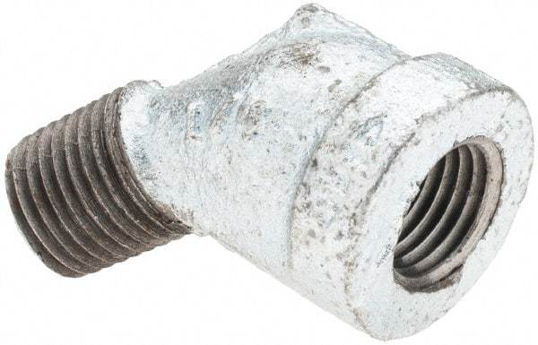 Value Collection - Class 150, 1/4" Galvanized Pipe 45° Street Elbow - Threaded, Malleable Iron - Eagle Tool & Supply