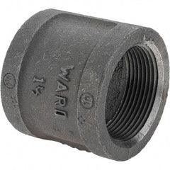Value Collection - Size 1-1/2", Class 150, Malleable Iron Black Pipe Coupling (Right Hand) - 150 psi, Threaded End Connection - Eagle Tool & Supply