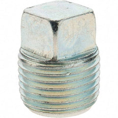 Value Collection - Class 150, 1/2" Galvanized Pipe Square Plug - Threaded, Malleable Iron - Eagle Tool & Supply