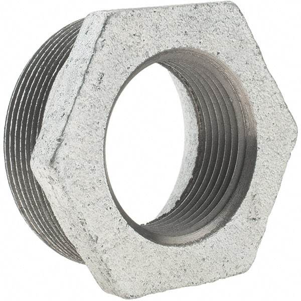 Value Collection - Class 150, 2 x 1-1/4" Galvanized Pipe Hex Bushing - Threaded, Malleable Iron - Eagle Tool & Supply
