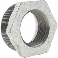 Value Collection - Class 150, 2 x 1-1/4" Galvanized Pipe Hex Bushing - Threaded, Malleable Iron - Eagle Tool & Supply